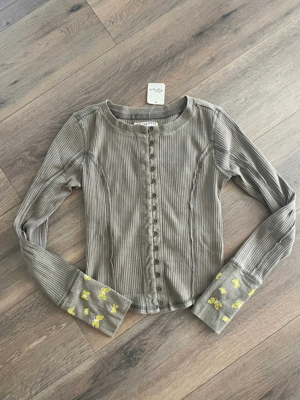 Free People Daria Cuff Cardi- Size Small